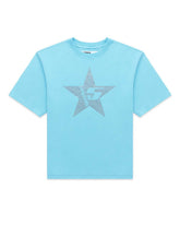 Sp5der Big 5 Star Rhinestone Tee Light Blue