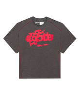 Sp5der Contrast Stitch Slub Tee Slate Grey
