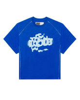Sp5der Contrast Stitch Slub Tee Tory Blue