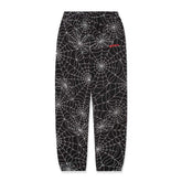 Sp5der Embroidered Black AOP Sweatpants