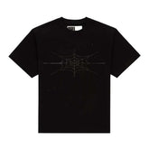 Sp5der Rhinestone Silk Web Tee Black