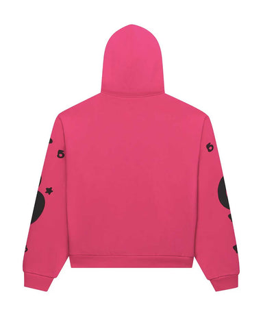 Sp5der Beluga Zip Up Hoodie Pink