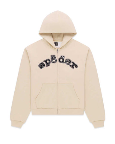 Sp5der OG Logo Mixed Stone Hoodie Cream
