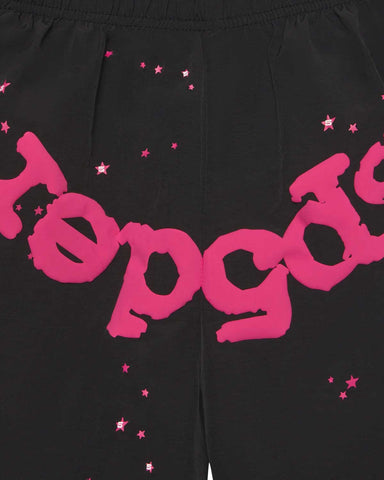 Sp5der OG Web Double Layer Shorts Black/Pink