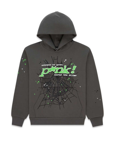 Sp5der P*nk V1 Hoodie Slate Grey