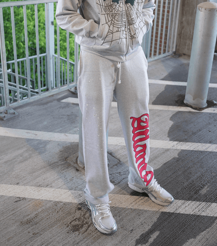 Sp5der Atlanta Wide Leg Sweatpants Heather Grey